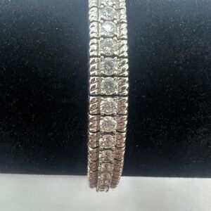 8.5” Elegant Sterling Silver Bracelet with Clear CZ